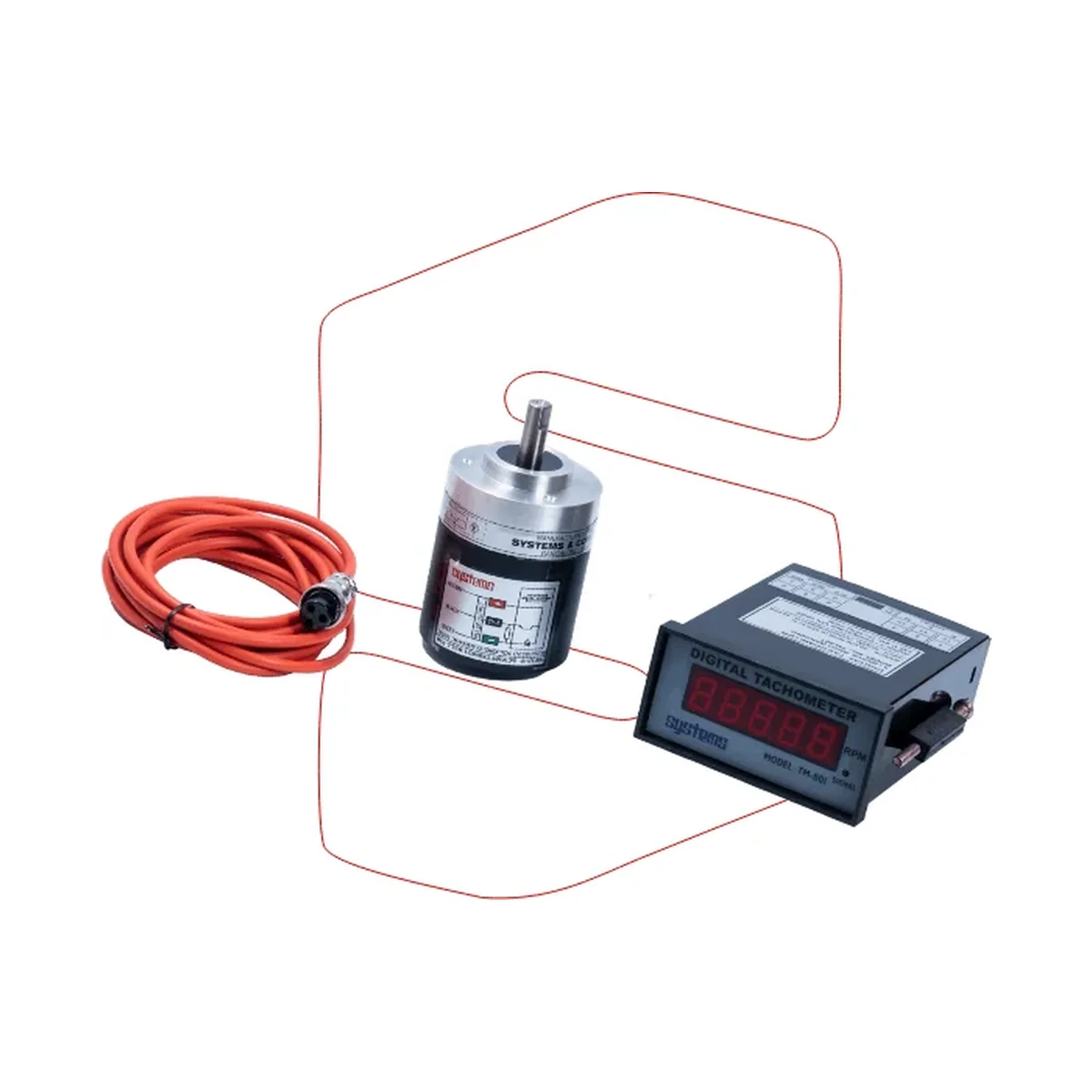 Systems Tech TM-801 Digital Panel Mount Tachometer with Digital Tachogenerator