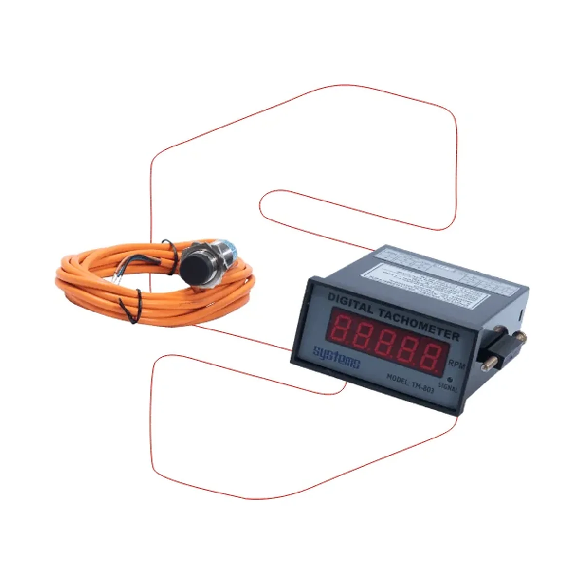 Systems Tech TM-803 Digital Panel Mount Tachometer with Proximity Switch