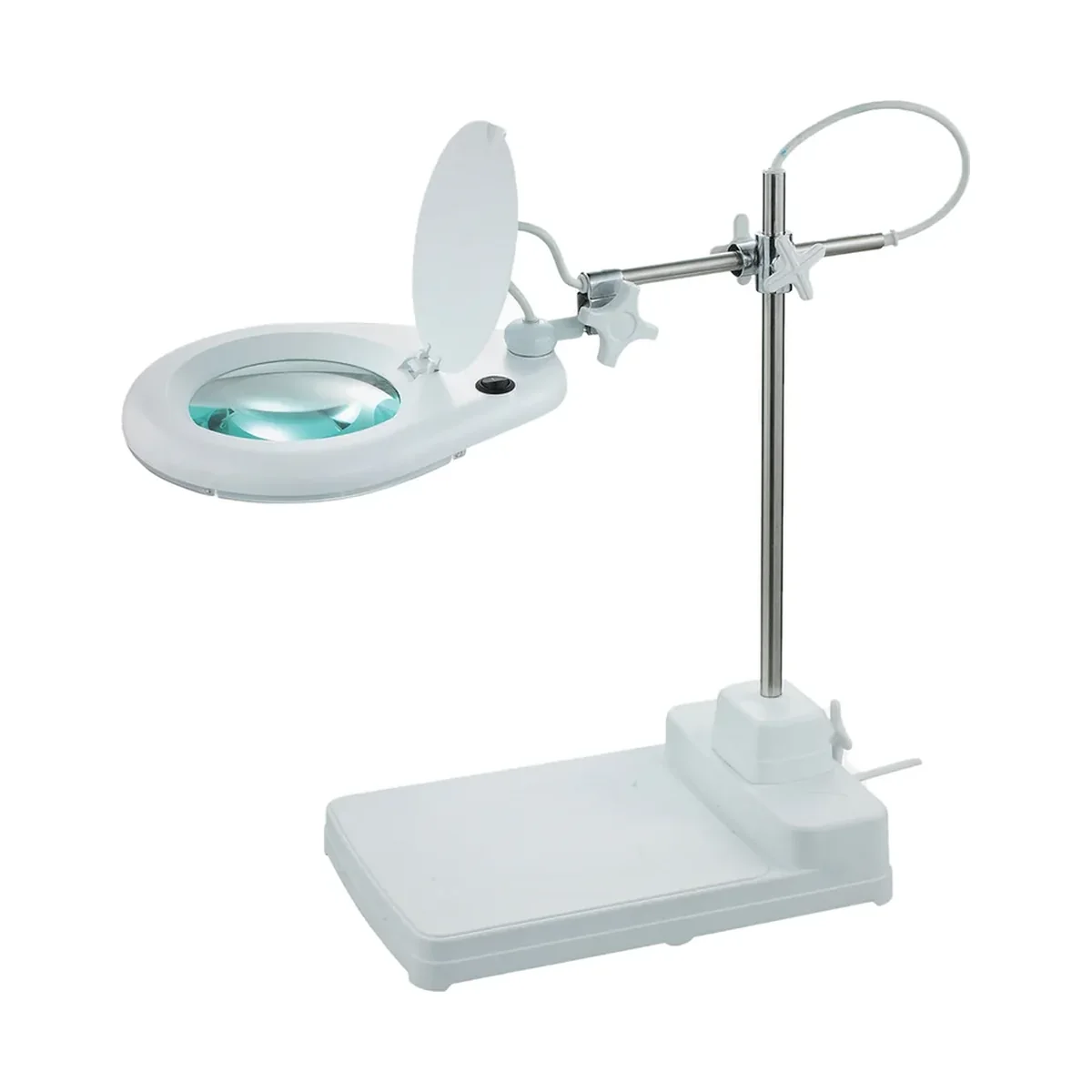 Vartech 228 AL LED Magnifying Lamp, 125 mm Lens, Desk Top, Vertical Rod