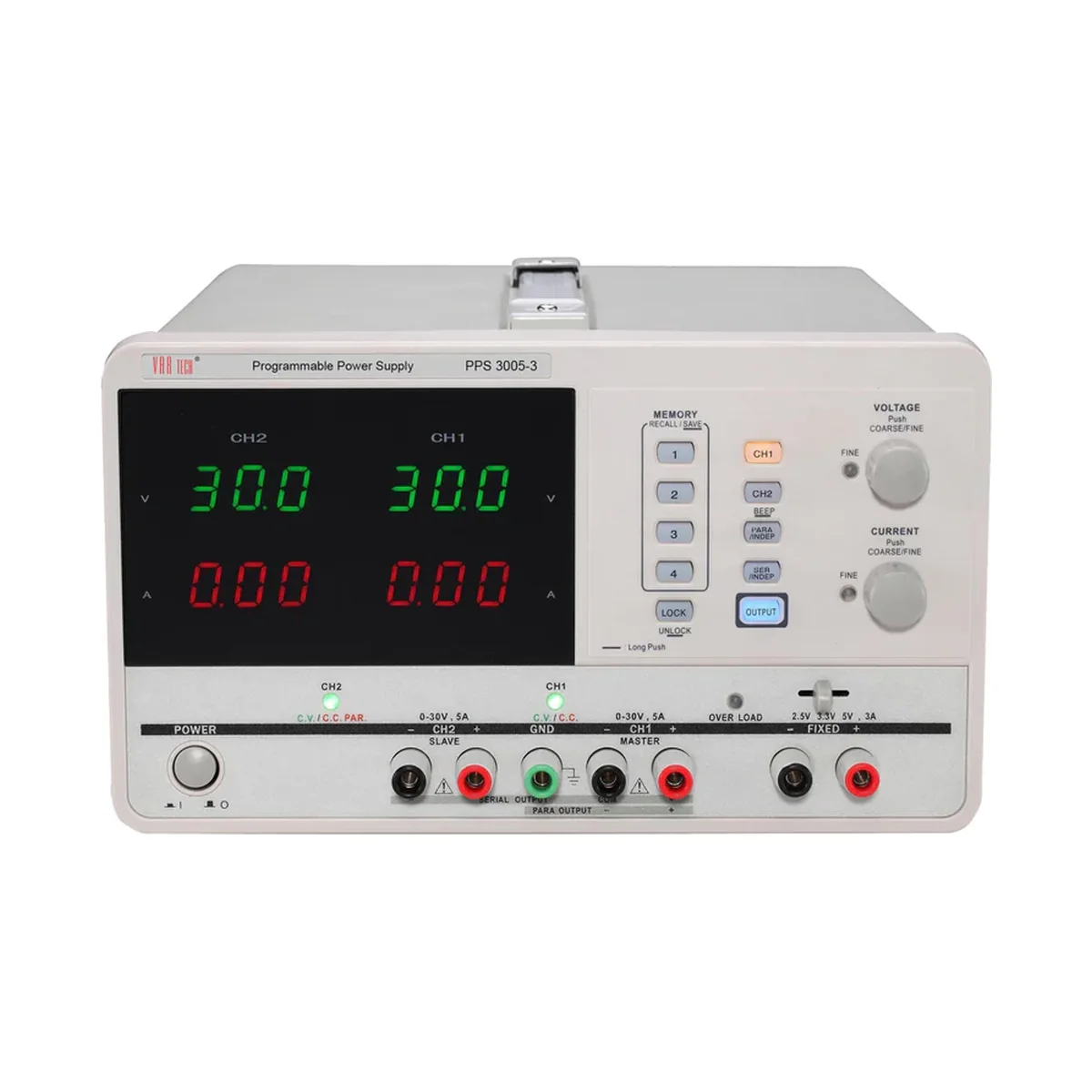 Vartech PPS 3005-3 30V / 5A (×2) + 2.5/3.3/5V / 3A Triple-Output Programmable Linear DC Power Supply