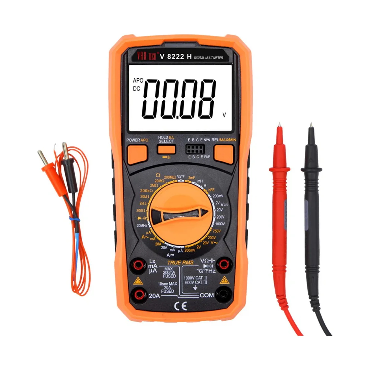 Vartech V 8222 H LCR Digital Multimeter - True RMS, 1000 V DC / 750 V AC, 20 A