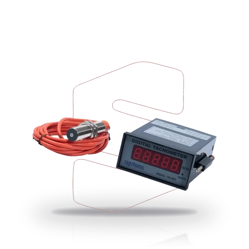Systems Tech TM-802 Digital Panel Mount Tachometer with Magnetic Pick-up