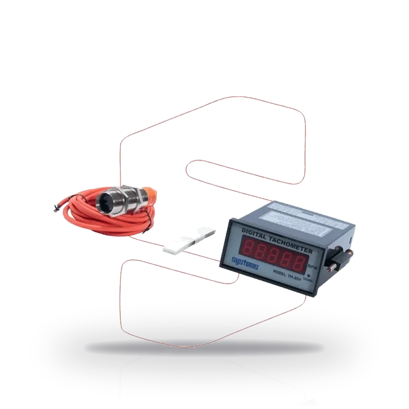 Systems Tech TM-804 Digital Panel Mount Tachometer with Photo-Reflective Sensor