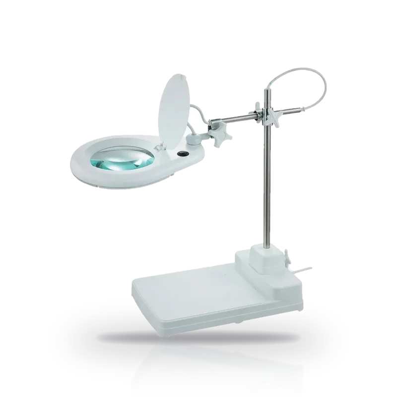 Vartech 228 AL LED Magnifying Lamp, 125 mm Lens, Desk Top, Vertical Rod