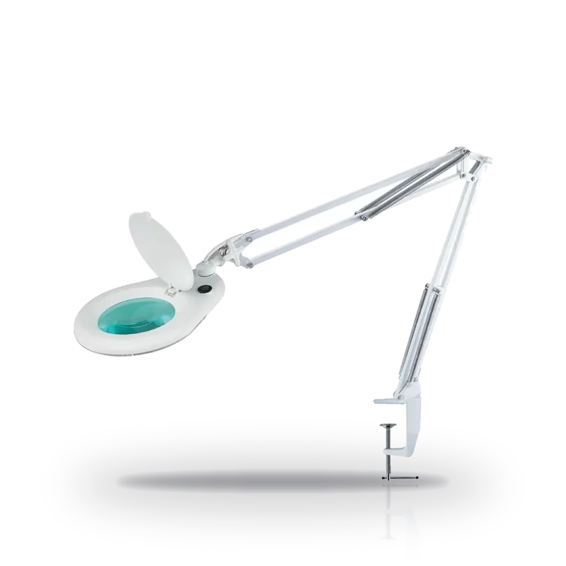 Vartech 228 L II LED Magnifying Lamp, 125 mm Lens, Table Clamp, External Arm Springs
