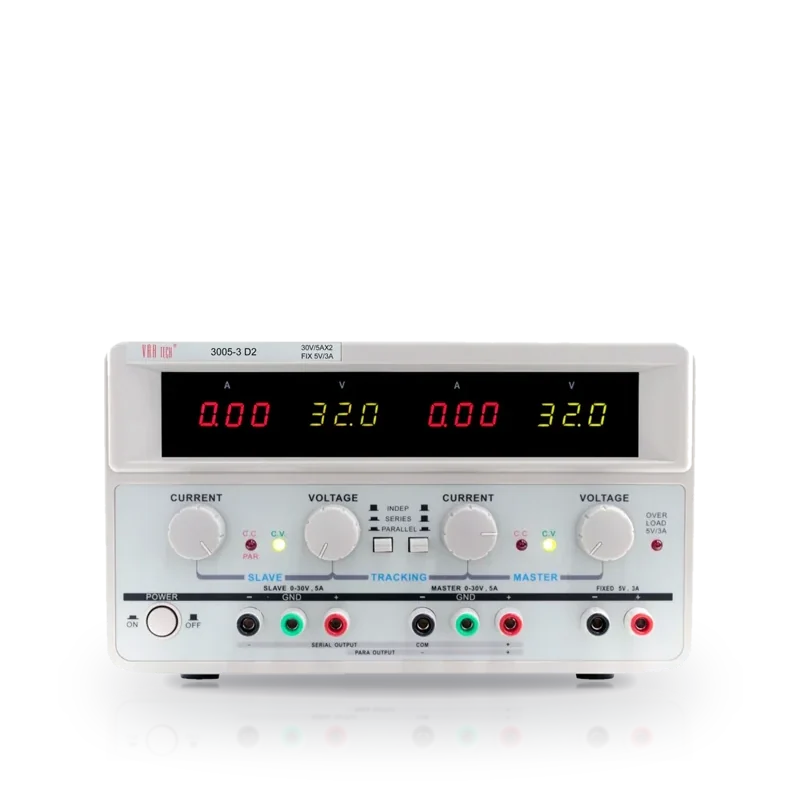 Vartech 3005-3 D2 30V / 5A (×2) + 5V / 3A Triple-Output Linear DC Regulated Power Supply