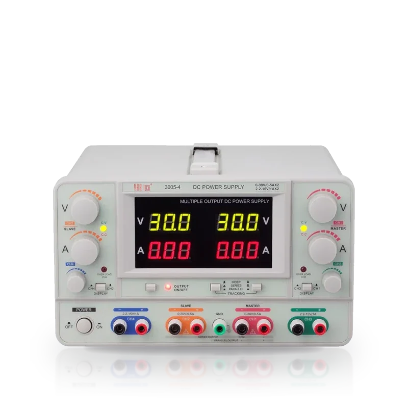 Vartech 3005-4 30V / 5A (×2) + 2.2–15V / 1A Quad-Output Linear DC Regulated Power Supply