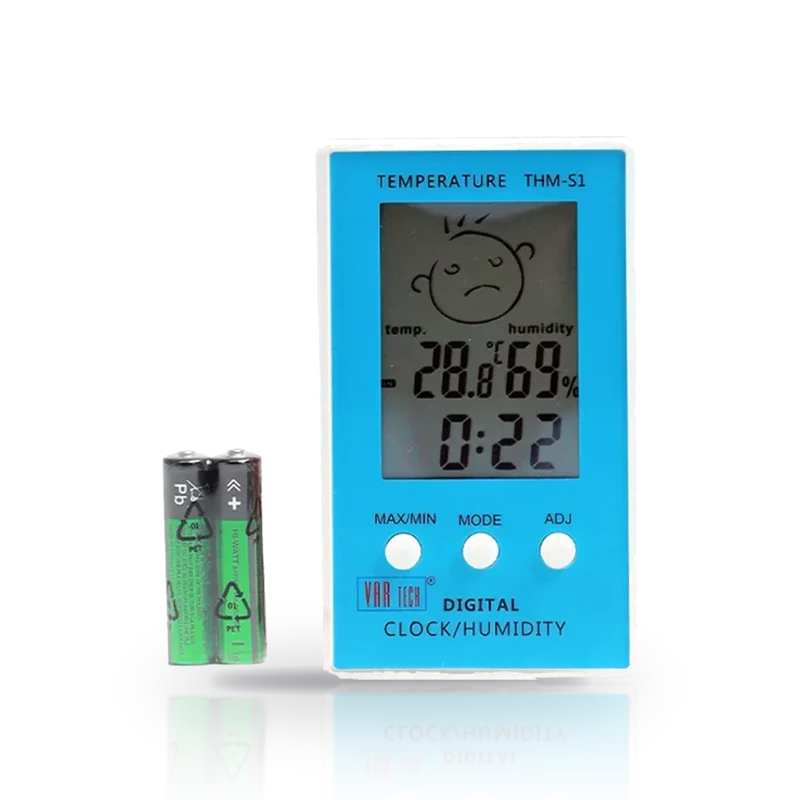 Vartech THM S1 Compact Thermo-Hygrometer with Clock